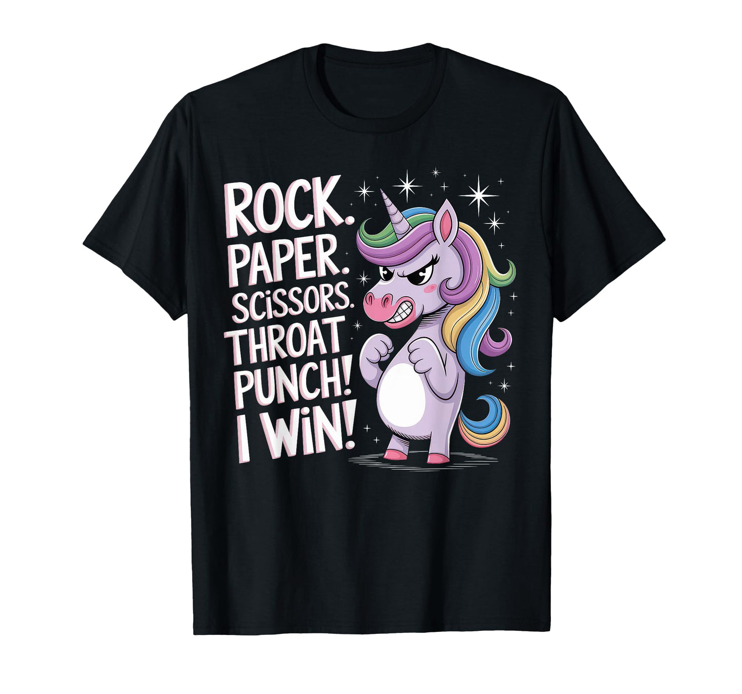 Rock Paper Scissors Throat Punch I Win T-Shirt - Streetwear Style Unisex - T-Shirt, Sweatshirt, Hoodie