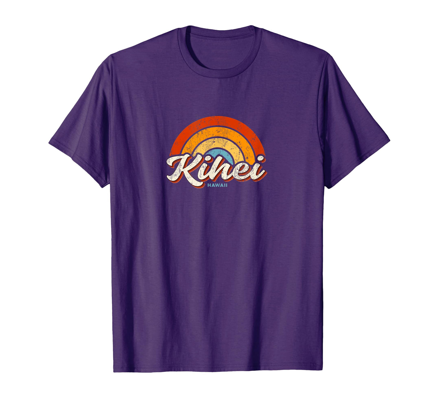 Kihei Hawaii Hi Rainbow 70S T-Shirt - Fun Novelty Design Unisex - T-Shirt, Sweatshirt, Hoodie