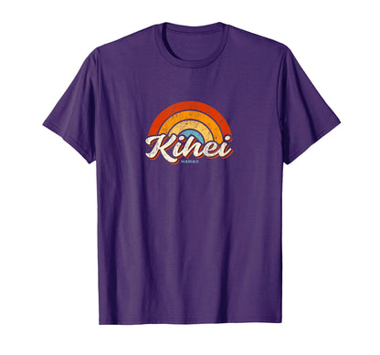 Kihei Hawaii Hi Rainbow 70S T-Shirt - Fun Novelty Design Unisex - T-Shirt, Sweatshirt, Hoodie