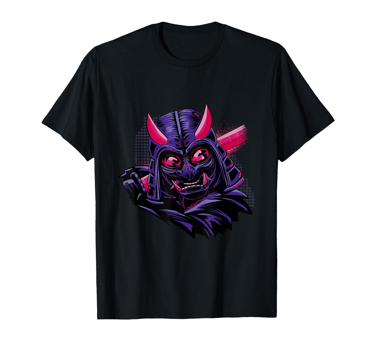 Japanese Samurai Mask Vaporwave T-Shirt - Aesthetic Graphic Men Women - T-Shirt, Sweatshirt, Hoodie