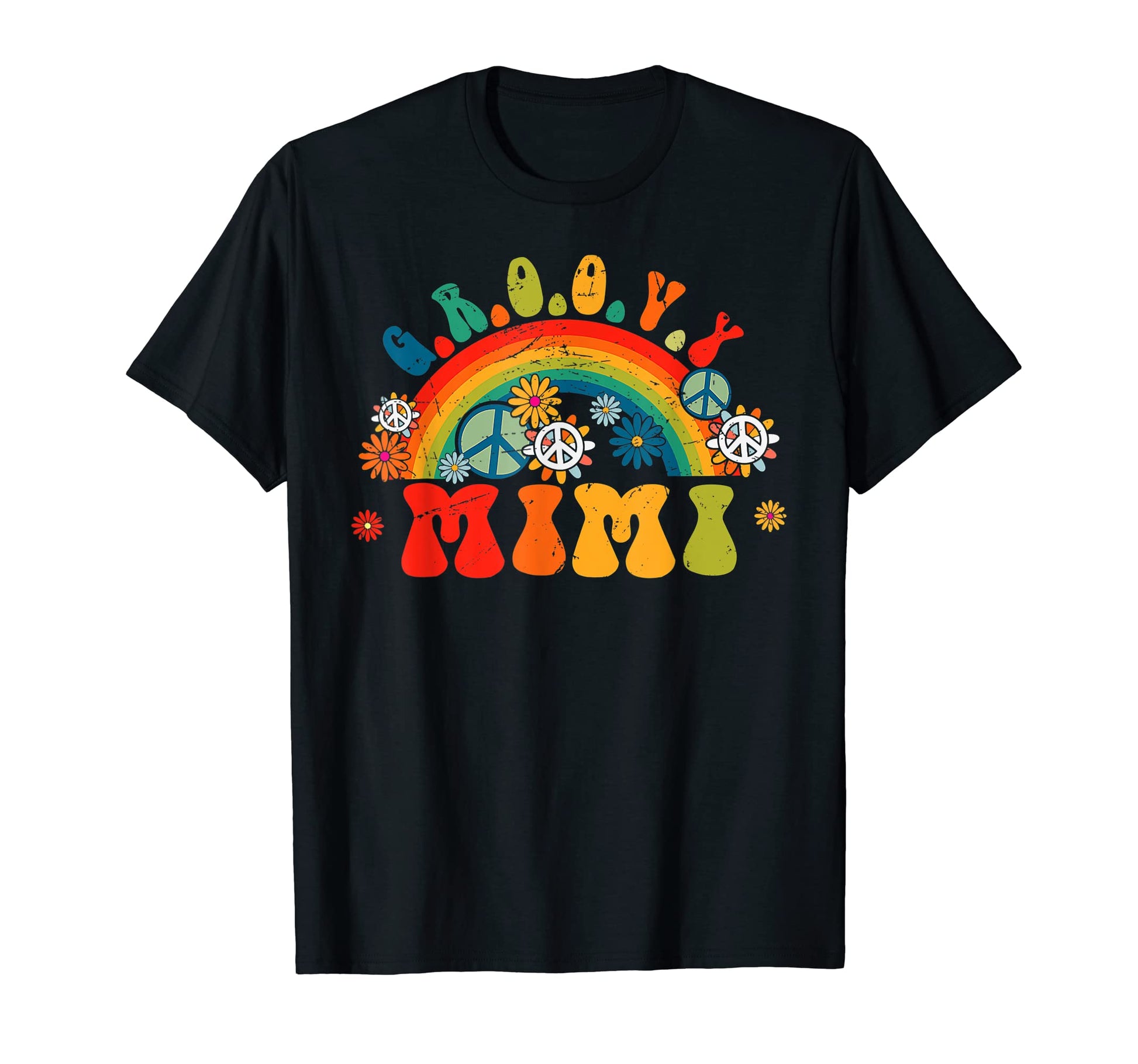 Groovy Mimi Rainbow Colorful Flowers T-Shirt - Minimalist Print Men Women - T-Shirt, Sweatshirt, Hoodie