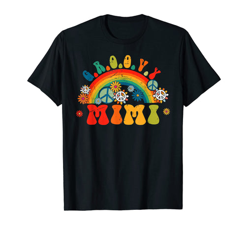Groovy Mimi Rainbow Colorful Flowers T-Shirt - Unique Graphic for Adults - T-Shirt, Sweatshirt, Hoodie