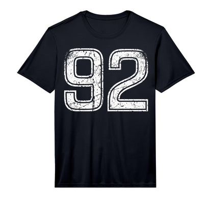 White Sports Team Number 92 Performance T-Shirt - Graphic Print Men Women - T-Shirt, Sweatshirt, Hoodie