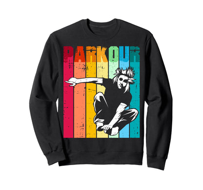 Parkour Rainbow Athlete Silhouette Sweatshirt - Trendy Graphic Unisex - T-Shirt, Sweatshirt, Hoodie