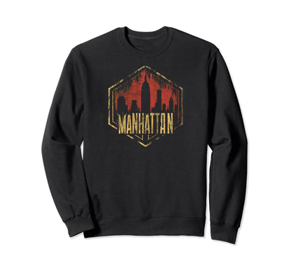 Manhattan Grit 90S Grunge Sweatshirt - Casual Everyday Wear Unisex - T-Shirt, Sweatshirt, Hoodie