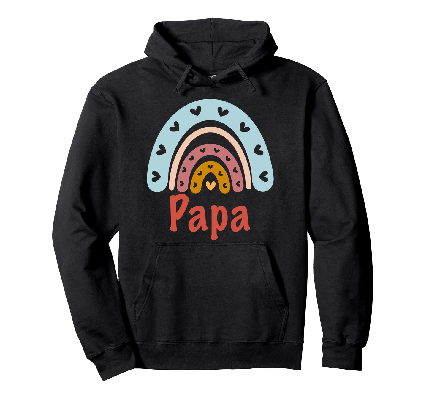 Papa Birthday Rainbow Boho Papa Hoodie - Minimalist Print Men Women - T-Shirt, Sweatshirt, Hoodie