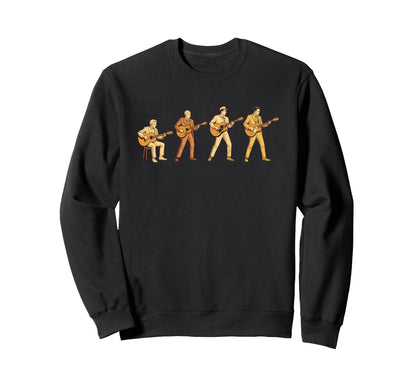 Rock Music Evolution Silhouette Sweatshirt - Fun Novelty Design for Adults - T-Shirt, Sweatshirt, Hoodie
