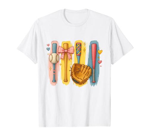 Baseball Mom Baseball Coquette Bat T-Shirt - Graphic Print Unisex - T-Shirt, Sweatshirt, Hoodie