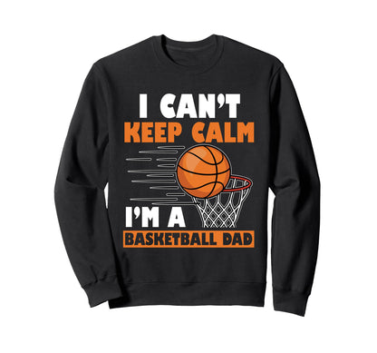 Fathers Day Basketball Dad Game Day Sweatshirt - Minimalist Print Unisex - T-Shirt, Sweatshirt, Hoodie