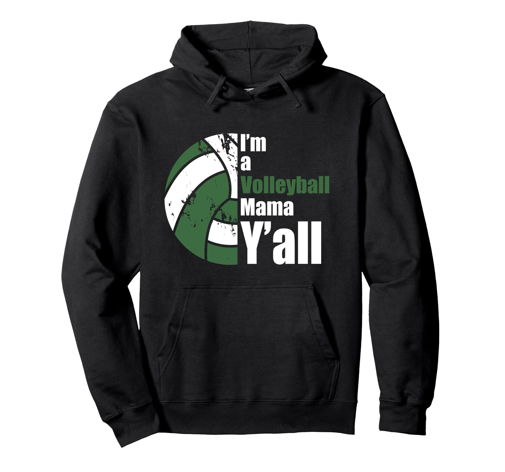 Dark Green White Volleyball Mom Hoodie - Minimalist Print for Adults - T-Shirt, Sweatshirt, Hoodie
