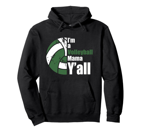 Dark Green White Volleyball Mom Hoodie - Minimalist Print for Adults - T-Shirt, Sweatshirt, Hoodie