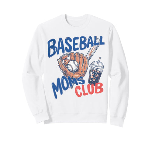 Baseball Moms Club Iced Coffee Glove Sweatshirt - Trendy Graphic Unisex - T-Shirt, Sweatshirt, Hoodie