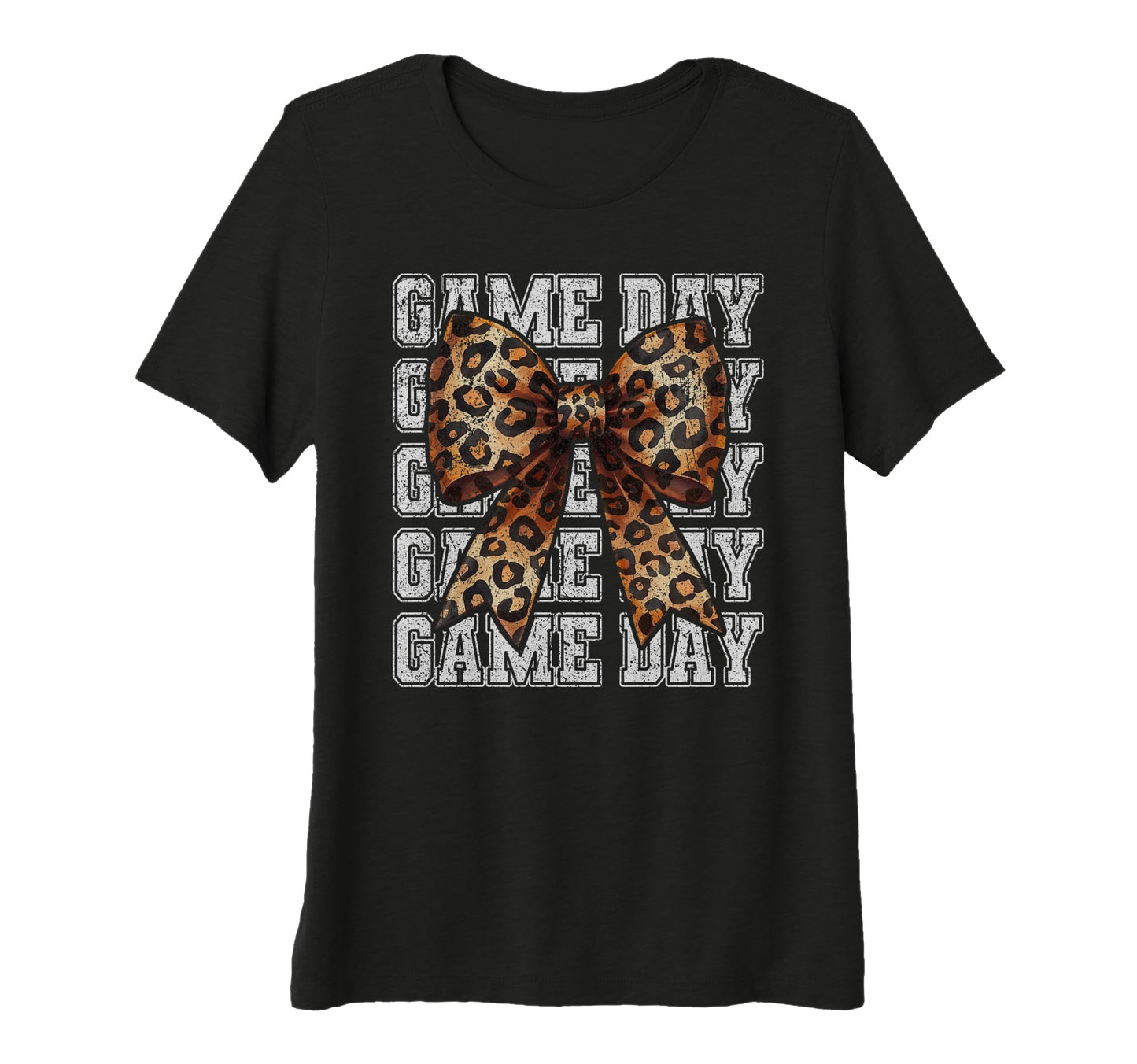 Leopard Bow Block Varsity Mom T-Shirt - Aesthetic Graphic for Adults - T-Shirt, Sweatshirt, Hoodie