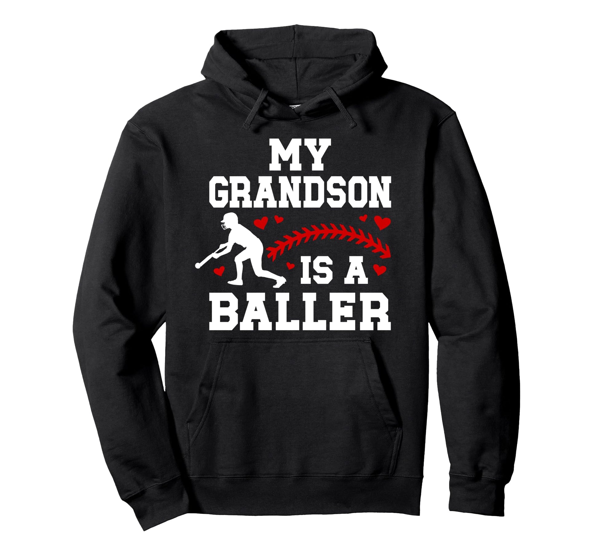 My Grandson Baseball Grandma Baseball Hoodie - Custom Art Print Men Women - T-Shirt, Sweatshirt, Hoodie