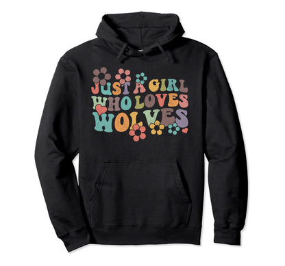 Groovy Boho Hippie Just Who Loves Wolves Hoodie - Graphic Print Men Women - T-Shirt, Sweatshirt, Hoodie
