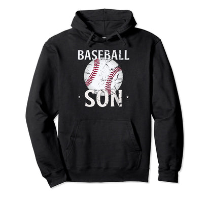 Baseball Son Gifts Fathers Day Hoodie - Casual Everyday Wear Men Women - T-Shirt, Sweatshirt, Hoodie