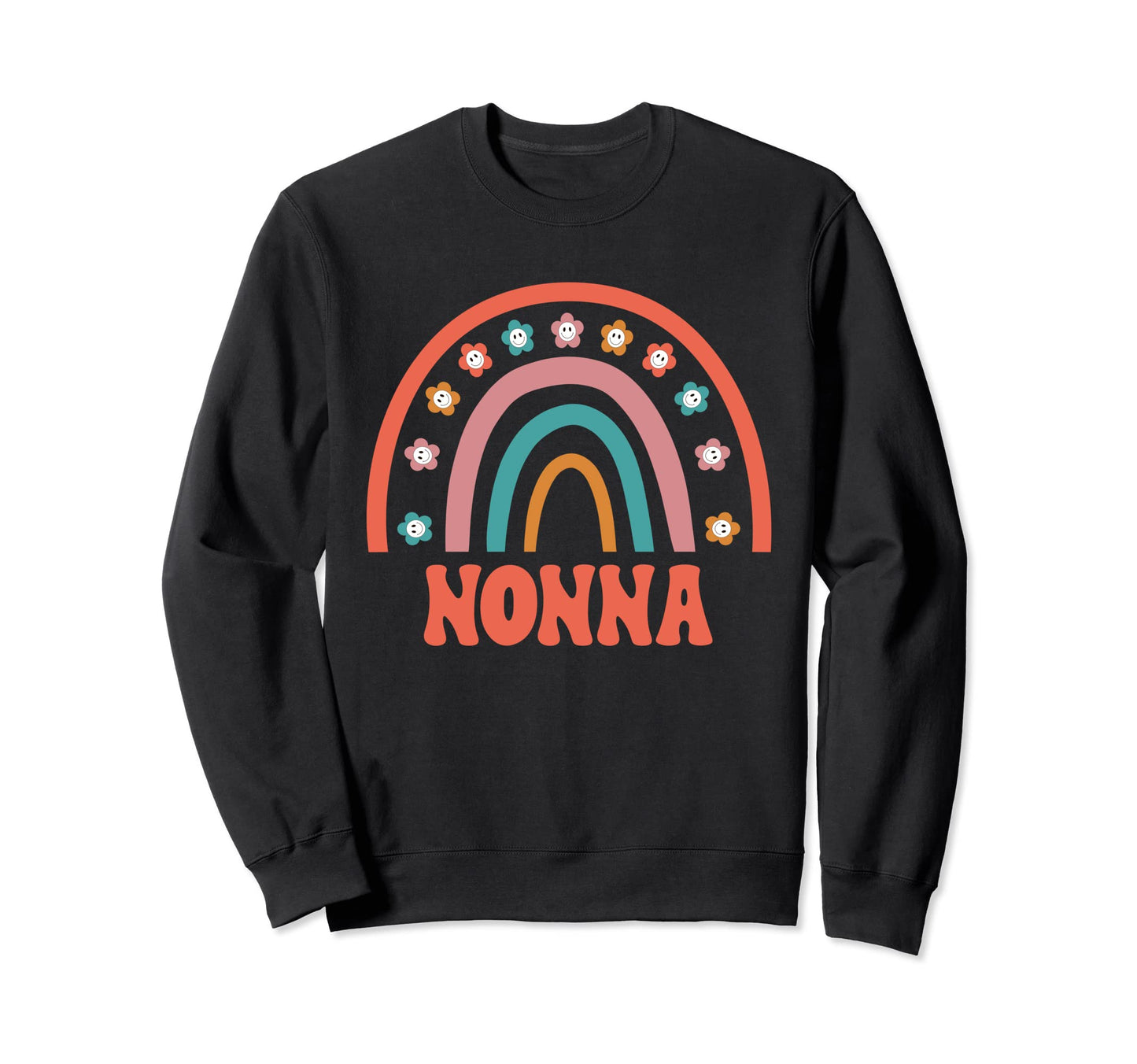 Nonna Groovy Grandma Rainbow Boho Sweatshirt - Graphic Print Men Women - T-Shirt, Sweatshirt, Hoodie