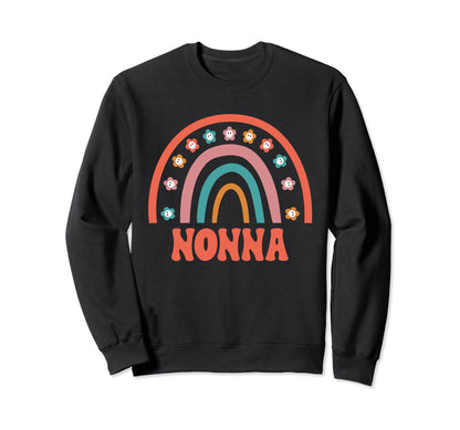 Nonna Groovy Grandma Rainbow Boho Sweatshirt - Graphic Print Men Women - T-Shirt, Sweatshirt, Hoodie
