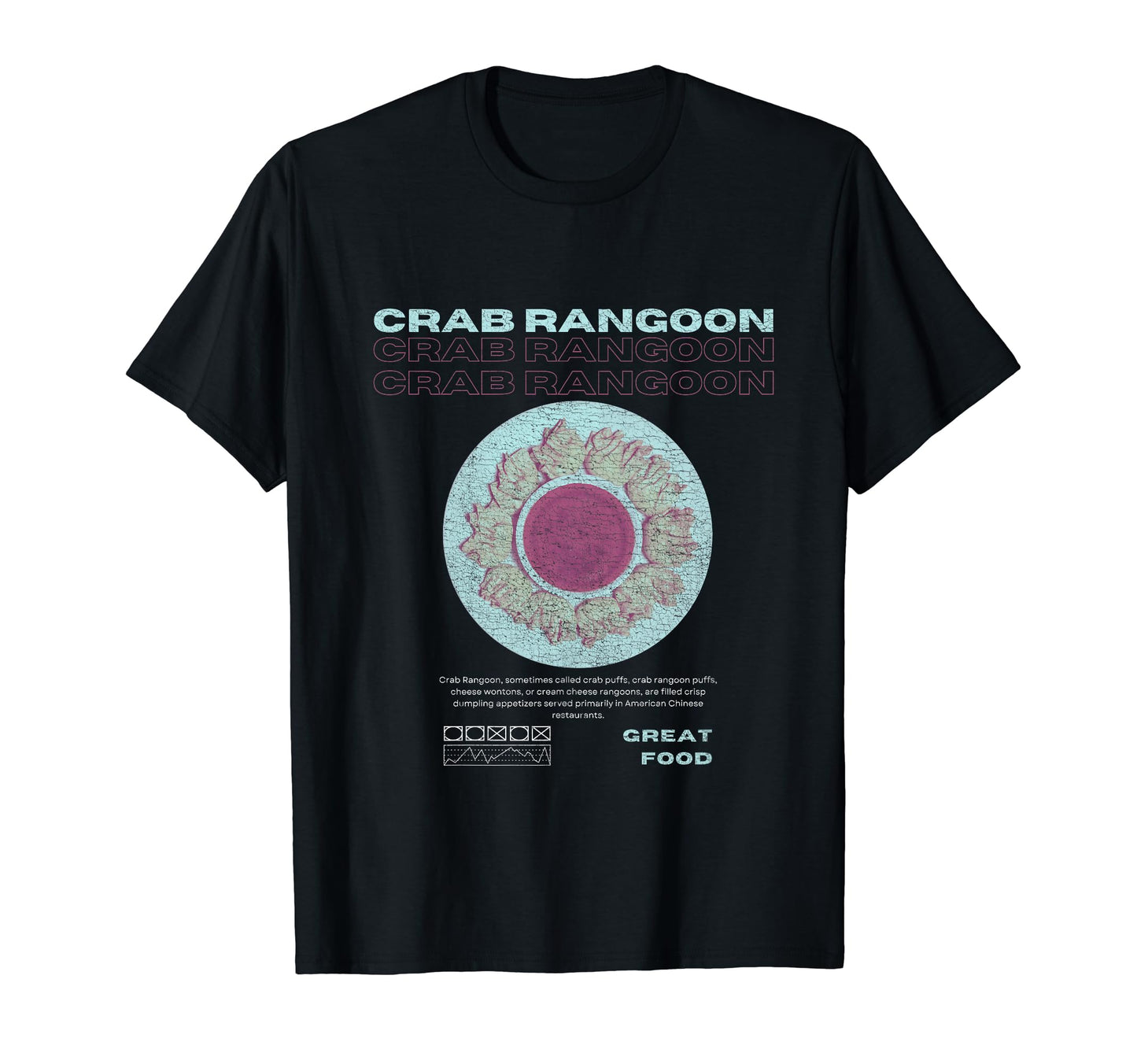 Crab Rangoon Lover Y2K Weird Aesthetic T-Shirt - Graphic Print for Adults - T-Shirt, Sweatshirt, Hoodie