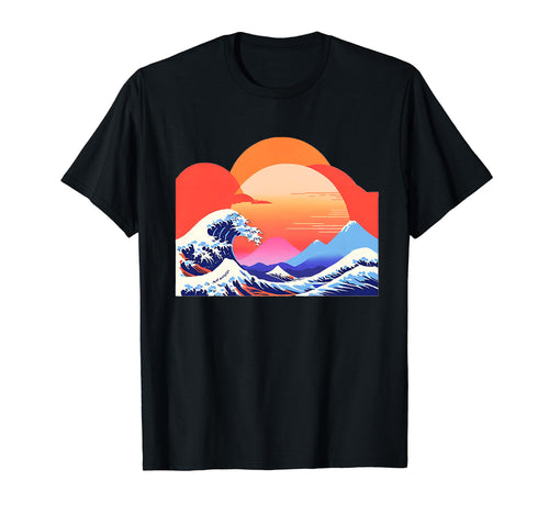 Vaporwave Great Wave Japanese Aesthetic T-Shirt - Trendy Graphic Men Women - T-Shirt, Sweatshirt, Hoodie