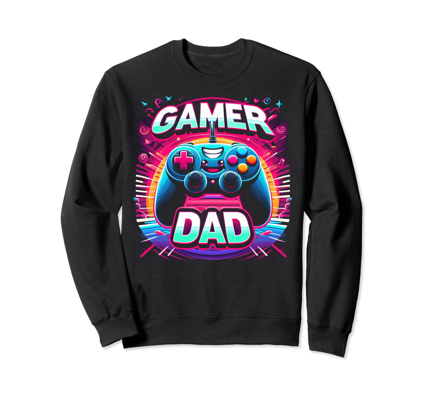 Gamer Dad Game Controller Gaming Sweatshirt - Fun Novelty Design Men Women - T-Shirt, Sweatshirt, Hoodie