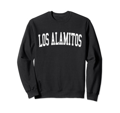 Los Alamitos Ca Distressed White Sweatshirt - Minimalist Print Men Women - T-Shirt, Sweatshirt, Hoodie