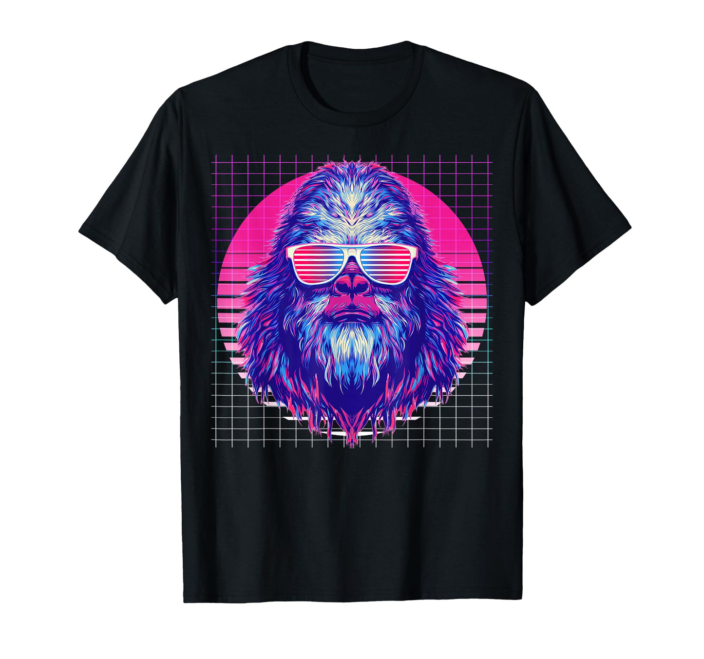 Bigfoot Sunglasses Sasquatch Vaporwave T-Shirt - Unique Graphic for Adults - T-Shirt, Sweatshirt, Hoodie