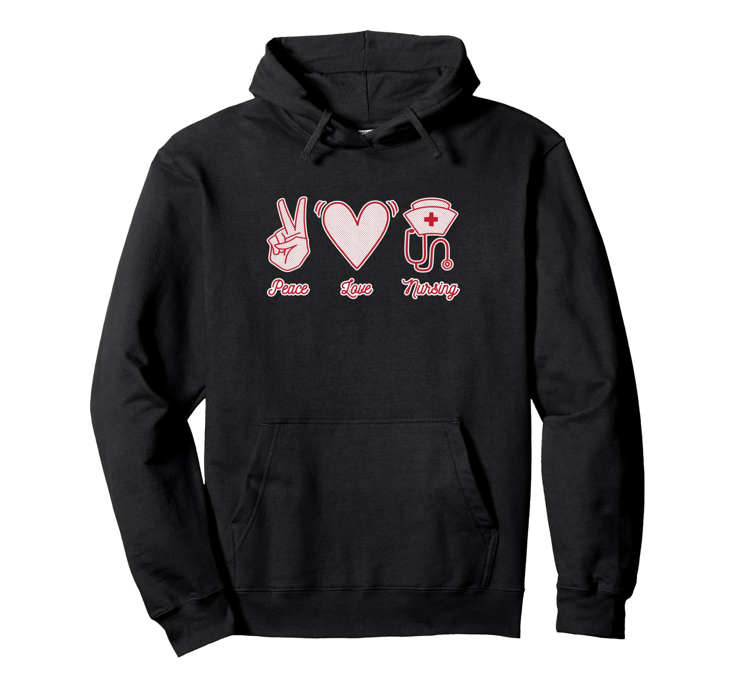 Nurse Life Peace Love Nursing Hoodie - Custom Art Print Men Women - T-Shirt, Sweatshirt, Hoodie