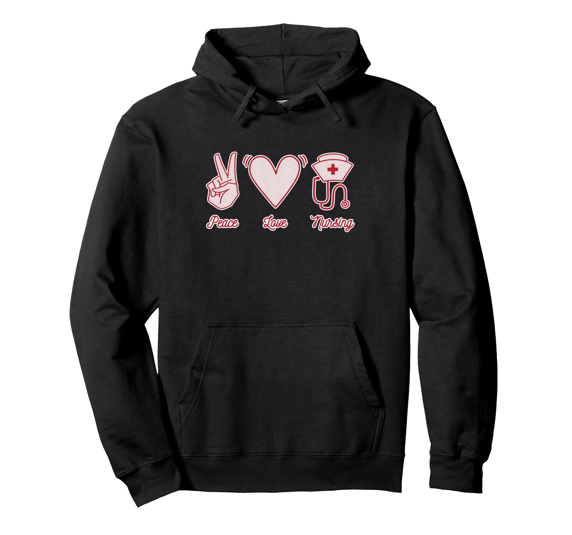 Nurse Life Peace Love Nursing Hoodie - Custom Art Print Men Women - T-Shirt, Sweatshirt, Hoodie