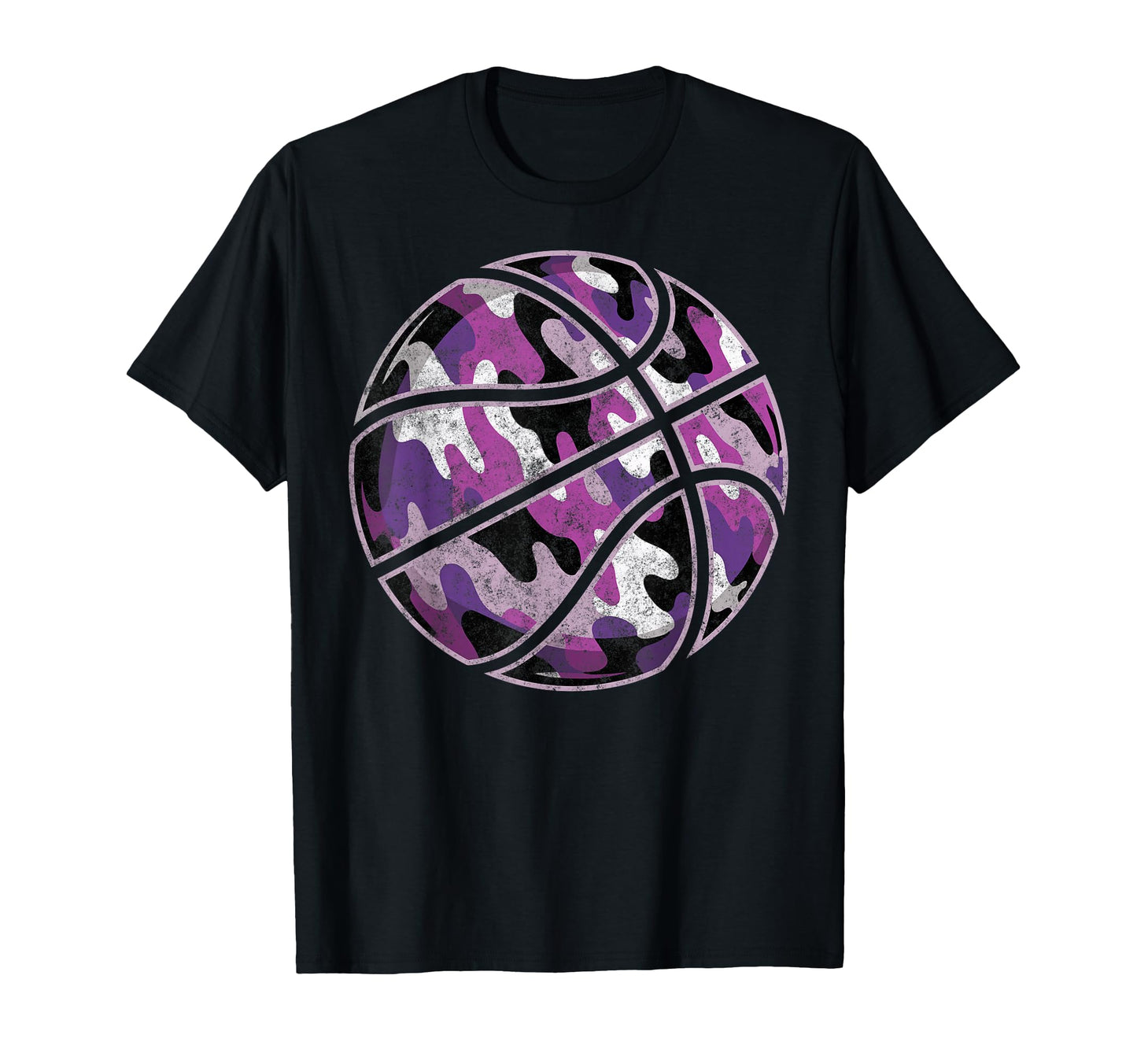Camouflage Basketball Ball Basketball T-Shirt - Custom Art Print Men Women - T-Shirt, Sweatshirt, Hoodie