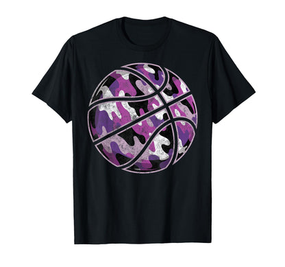 Camouflage Basketball Ball Basketball T-Shirt - Custom Art Print Men Women - T-Shirt, Sweatshirt, Hoodie