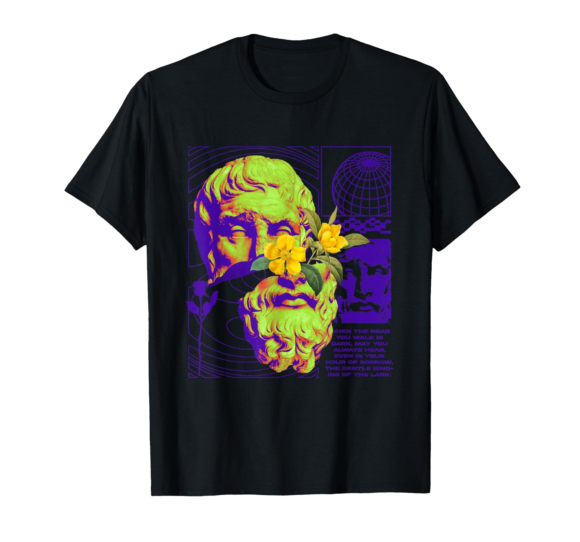 Dark Road Irish Blessing Vaporwave T-Shirt - Custom Art Print Unisex - T-Shirt, Sweatshirt, Hoodie