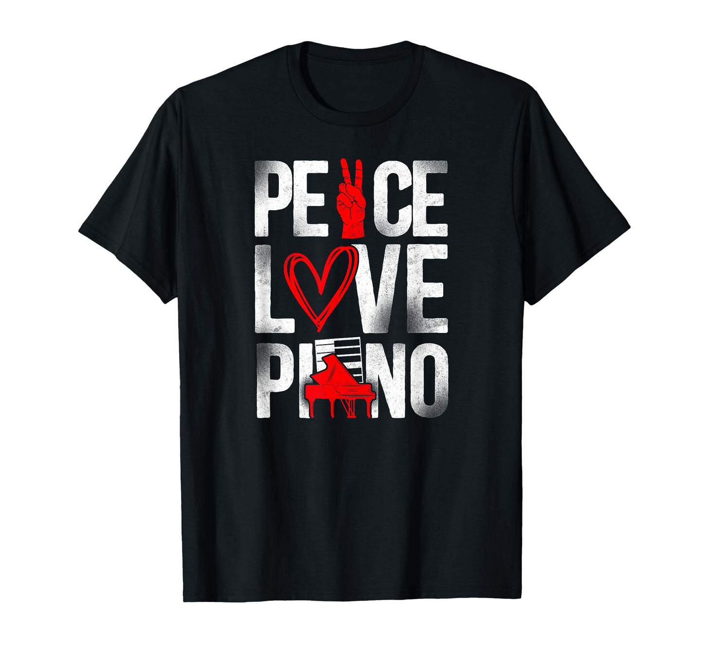 Piano Teacher Pianist Keyboard Peace T-Shirt - Unique Graphic for Adults - T-Shirt, Sweatshirt, Hoodie