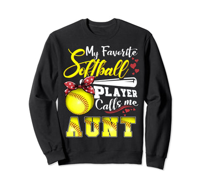 My Favorite Softball Player Sweatshirt - Aesthetic Graphic for Adults - T-Shirt, Sweatshirt, Hoodie
