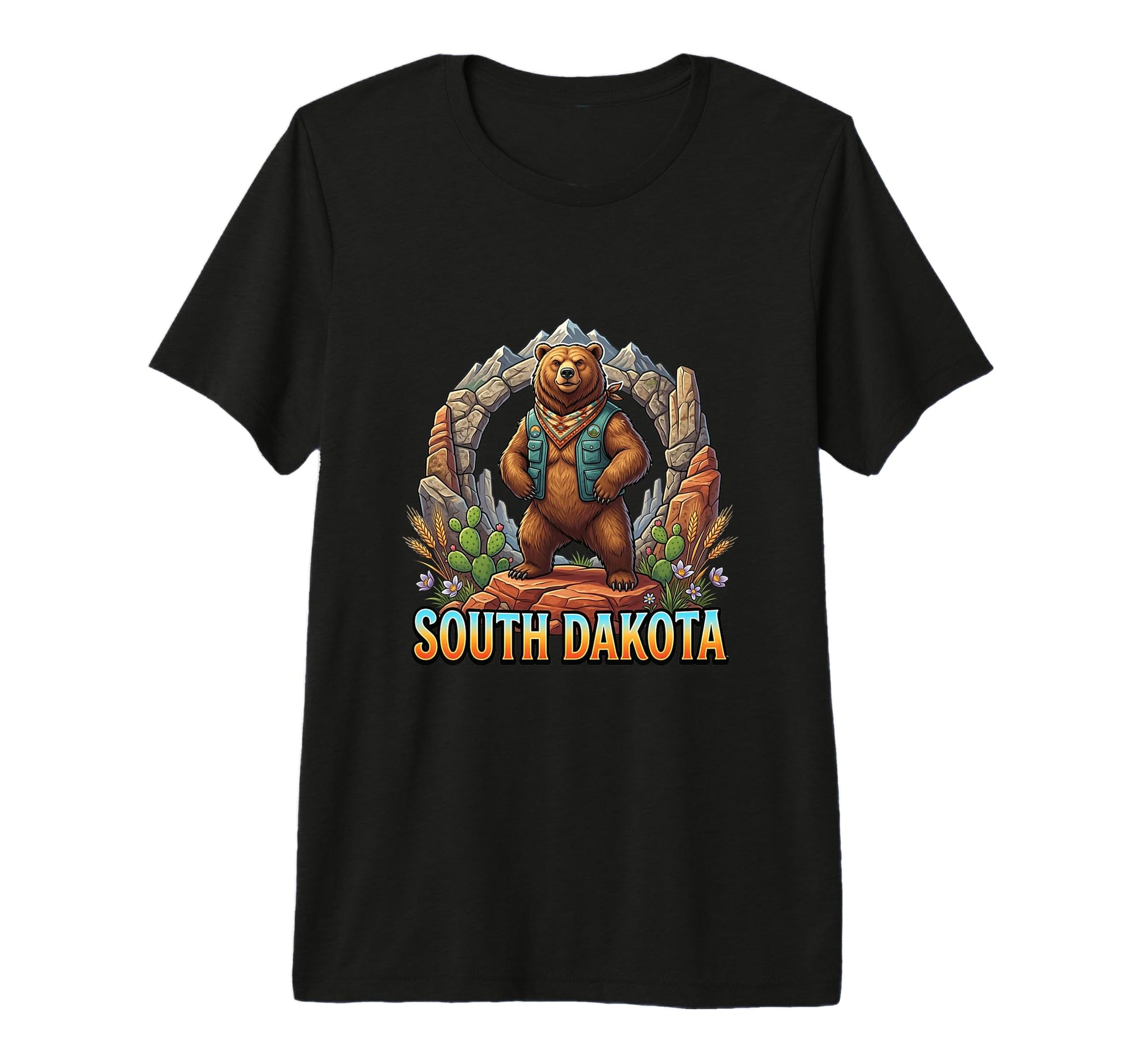 South Dakota Bear Badlands Mountain T-Shirt - Graphic Print Unisex - T-Shirt, Sweatshirt, Hoodie