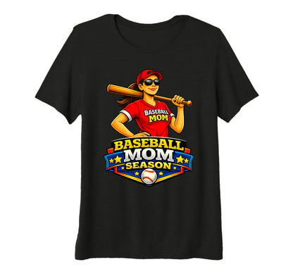 Womens Baseball Mom Season Game Day T-Shirt - Custom Art Print Unisex - T-Shirt, Sweatshirt, Hoodie