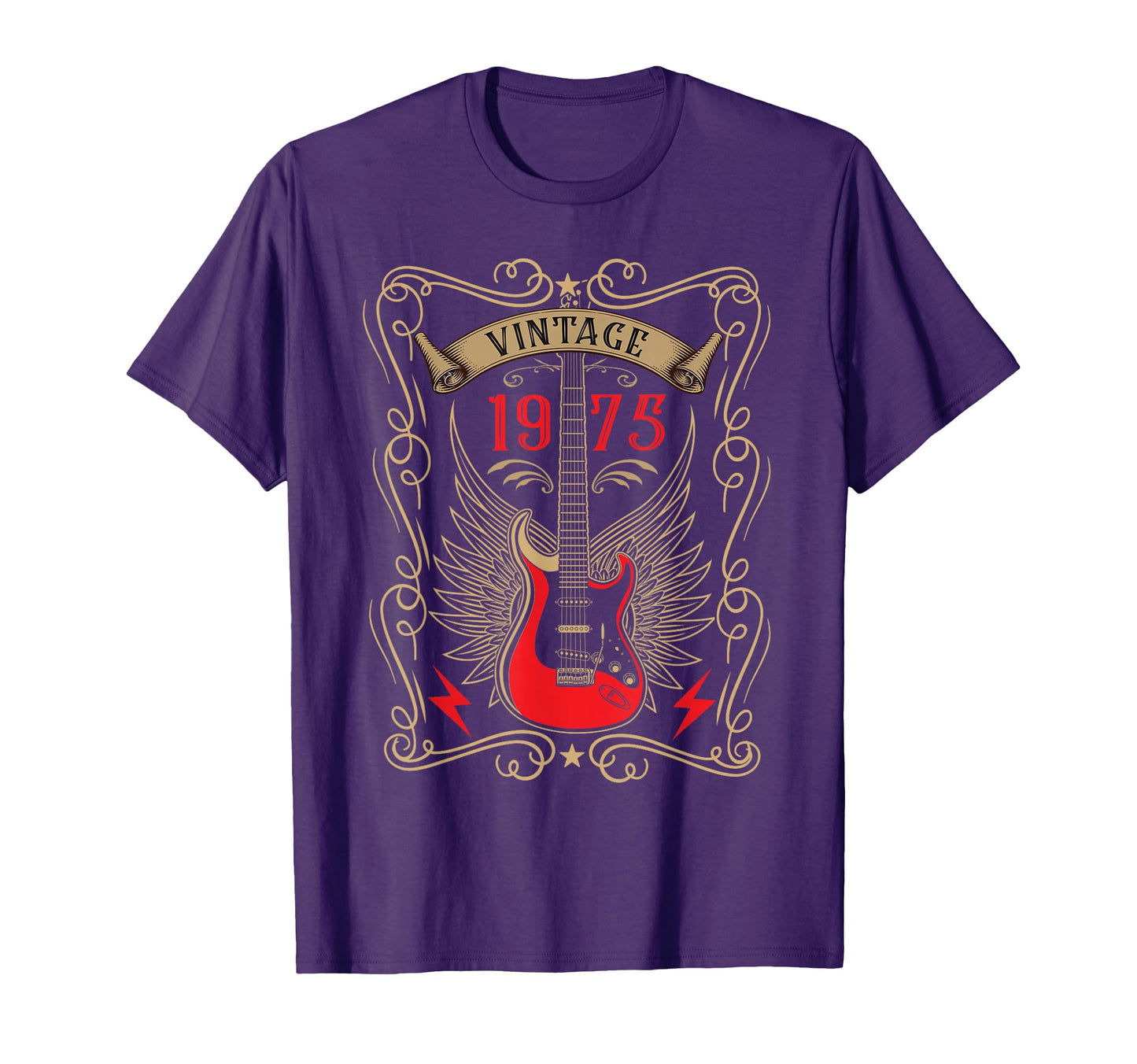 1975 Birth Year Rock Guitar Music T-Shirt - Casual Everyday Wear Unisex - T-Shirt, Sweatshirt, Hoodie
