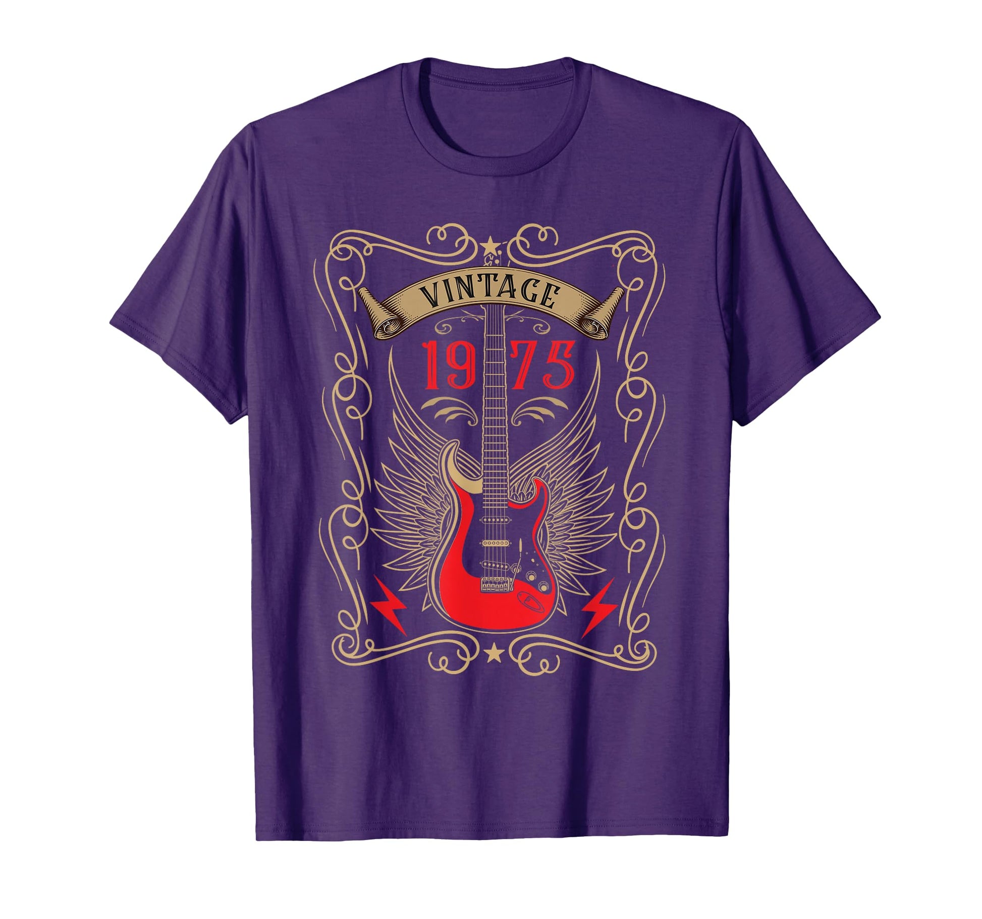 1975 Birth Year Rock Guitar Music T-Shirt - Casual Everyday Wear Unisex - T-Shirt, Sweatshirt, Hoodie