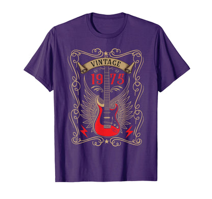 1975 Birth Year Rock Guitar Music T-Shirt - Casual Everyday Wear Unisex - T-Shirt, Sweatshirt, Hoodie