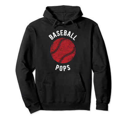 Proud Baseball Pops Grandpa Pops Hoodie - Aesthetic Graphic for Adults - T-Shirt, Sweatshirt, Hoodie
