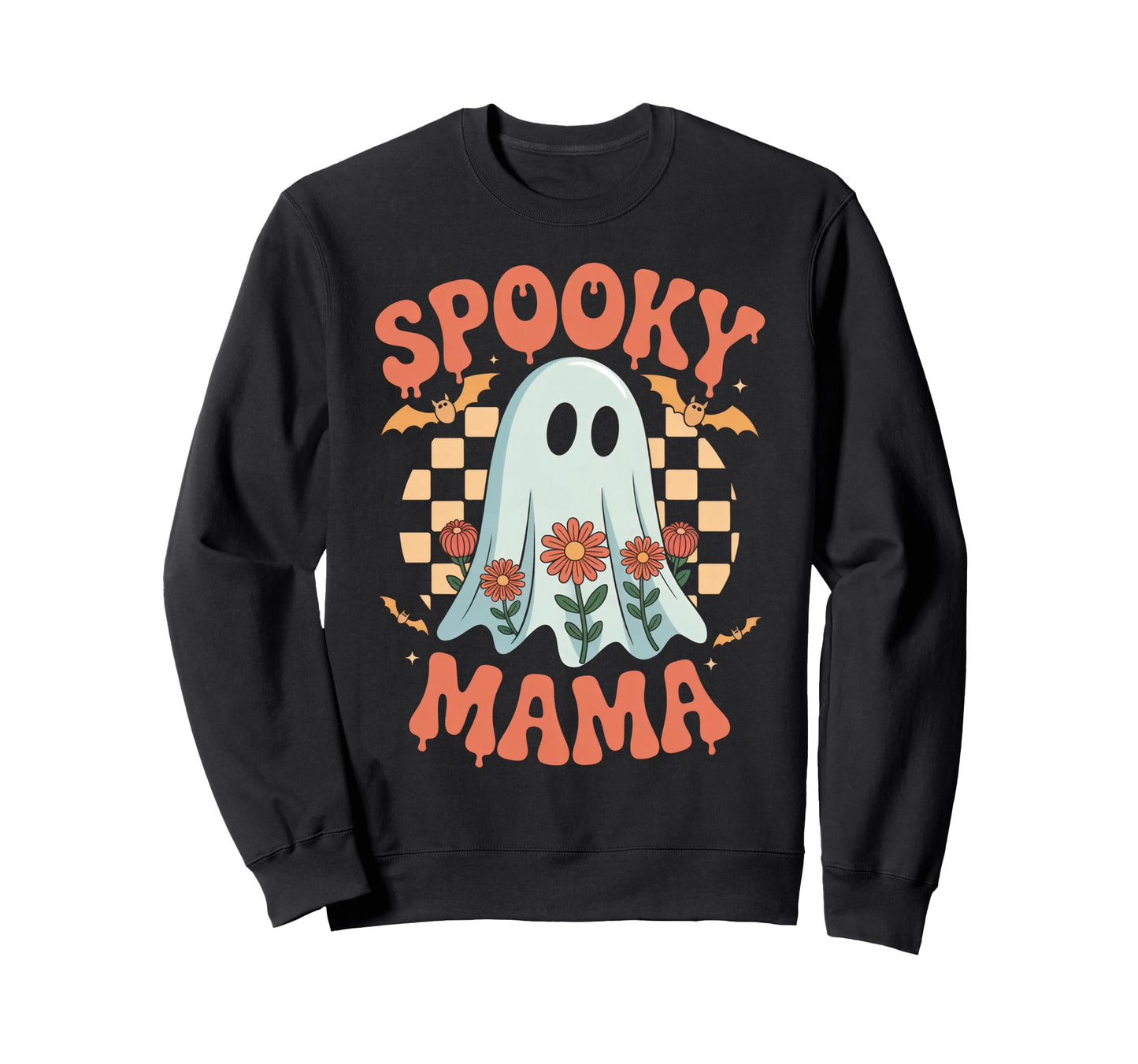 Spooky Mama Boho Ghost Halloween Mom Sweatshirt - Aesthetic Graphic Unisex - T-Shirt, Sweatshirt, Hoodie