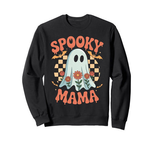 Spooky Mama Boho Ghost Halloween Mom Sweatshirt - Aesthetic Graphic Unisex - T-Shirt, Sweatshirt, Hoodie