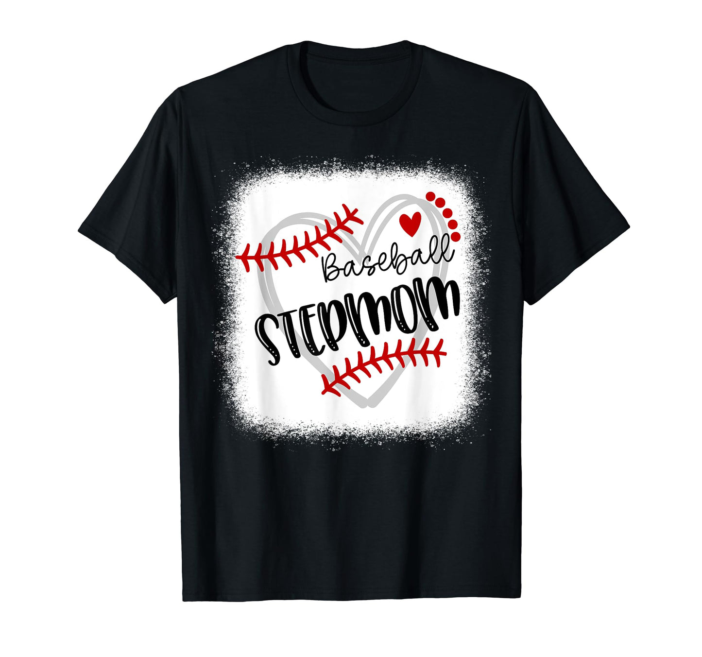 Personalized Baseball Heart Stepmom T-Shirt - Custom Art Print Unisex - T-Shirt, Sweatshirt, Hoodie