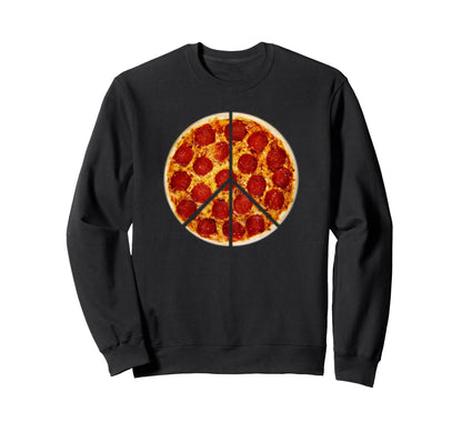 Pizza Love And Peace Sign Sliced Sweatshirt - Trendy Graphic for Adults - T-Shirt, Sweatshirt, Hoodie