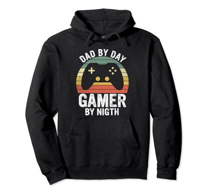 Dad Day Gamer Night Funny Gamer Dad Hoodie - Novelty Apparel Men Women - T-Shirt, Sweatshirt, Hoodie