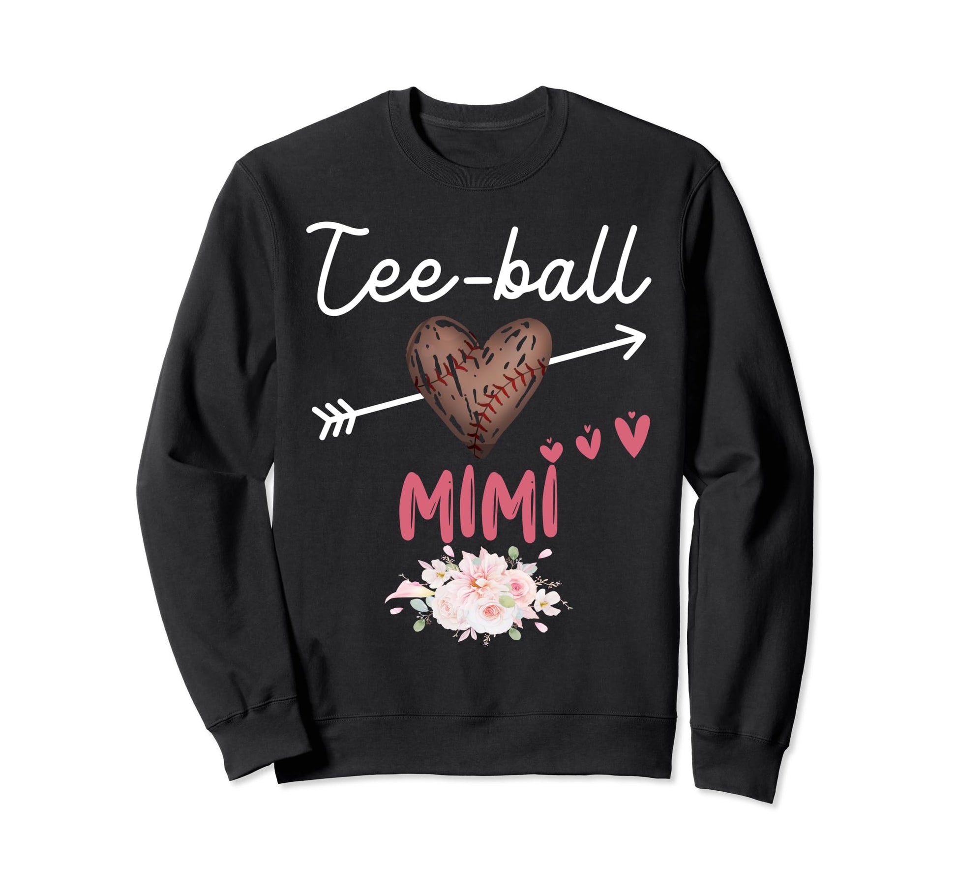 Ball Mimi Heart Baseball Sweatshirt - Casual Everyday Wear Men Women - T-Shirt, Sweatshirt, Hoodie