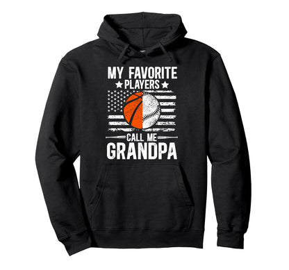 Favorite Players Call Me Grandpa Hoodie - Minimalist Print Unisex - T-Shirt, Sweatshirt, Hoodie