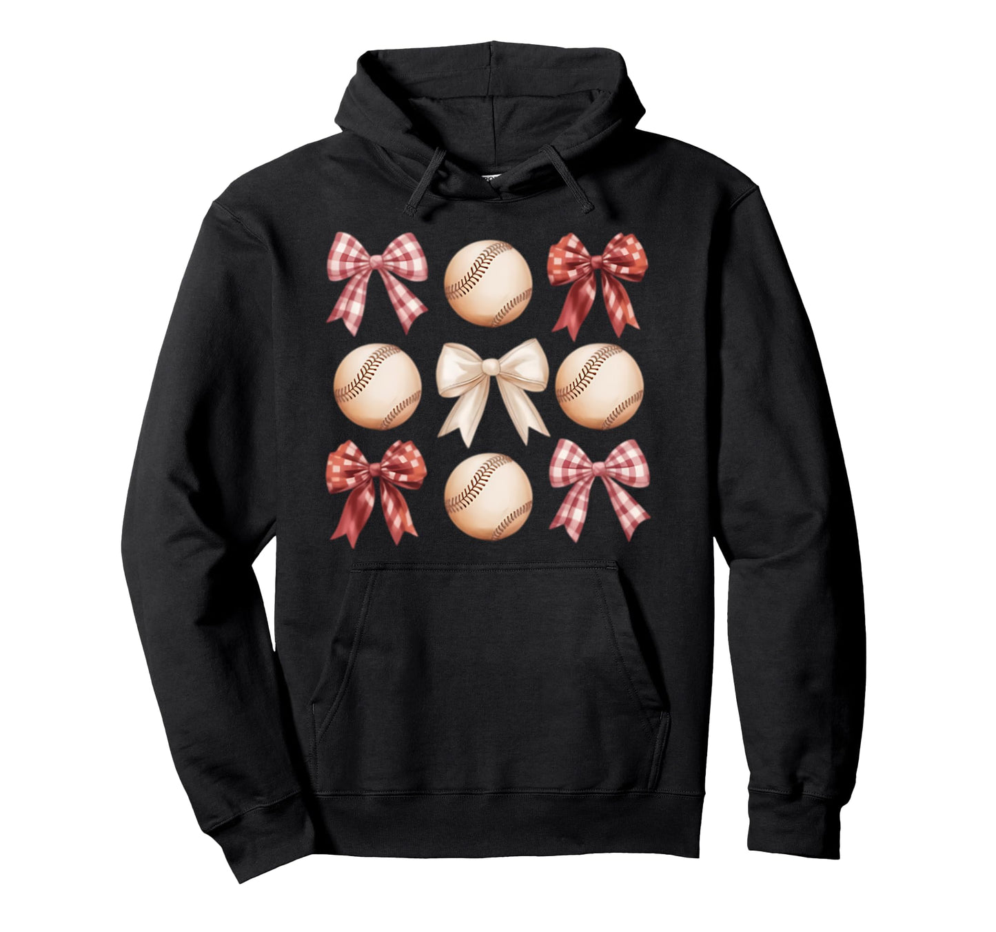 Baseball Coquette Bow Mom Sister Hoodie - Casual Everyday Wear for Adults - T-Shirt, Sweatshirt, Hoodie