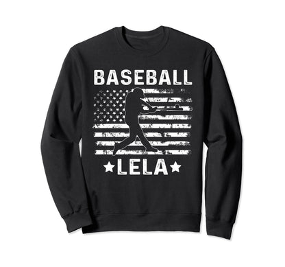 Baseball Lela Grandma Usa Flag 4Th Sweatshirt - Minimalist Print Unisex - T-Shirt, Sweatshirt, Hoodie