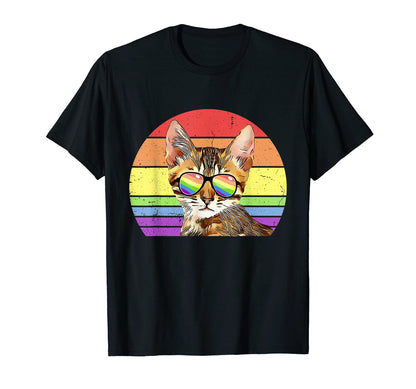 Lgbtq Bengal Cat Rainbow Love Pride T-Shirt - Custom Art Print for Adults - T-Shirt, Sweatshirt, Hoodie